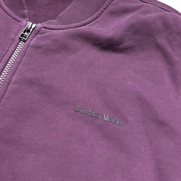 Outdoor Voices Purple Black Cotton Bomber Track Jacket - Picture 4 of 6